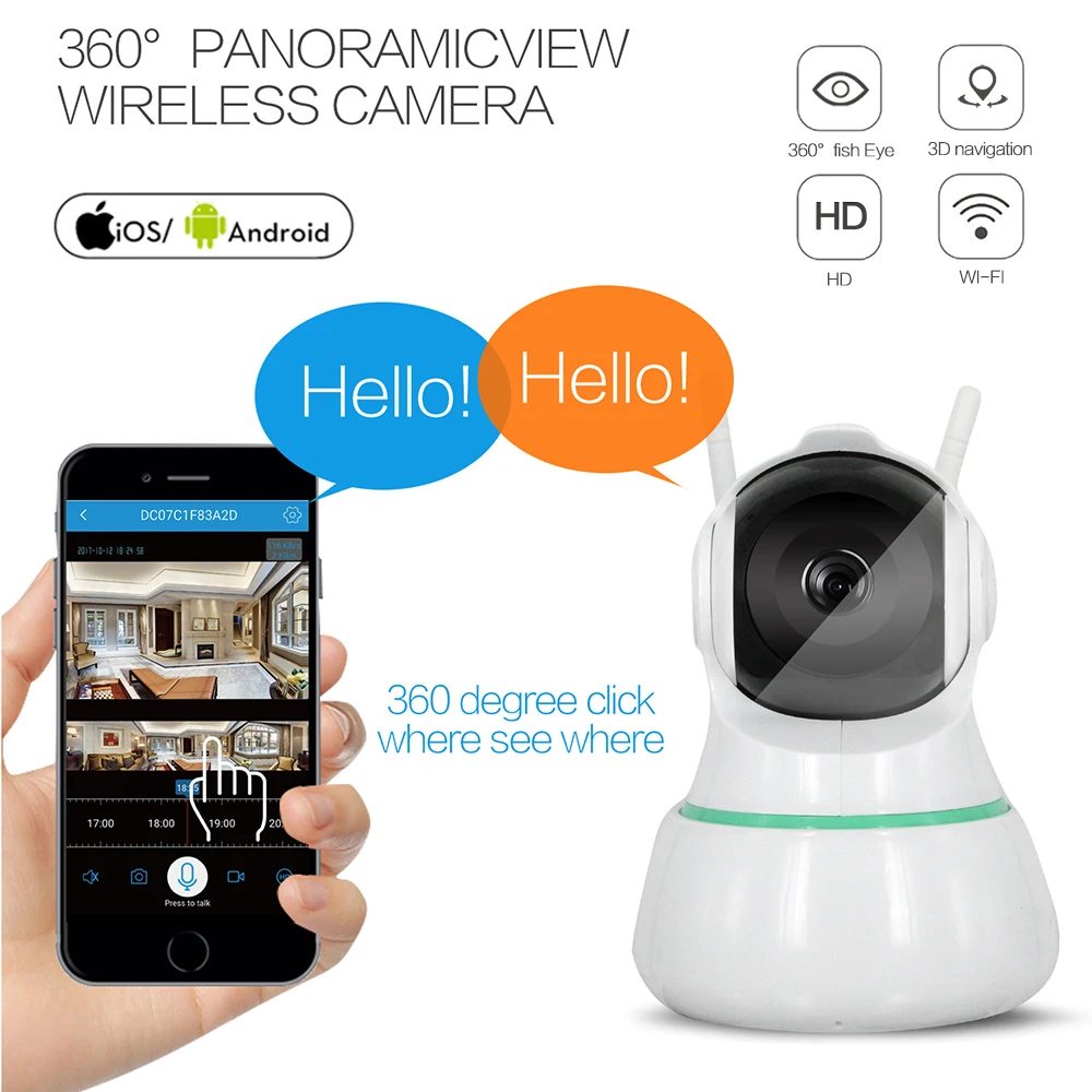 HD 1080P Беспроводная умная WiFi IP камера домашняя видеонаблюдения ONVIF P2P ИК