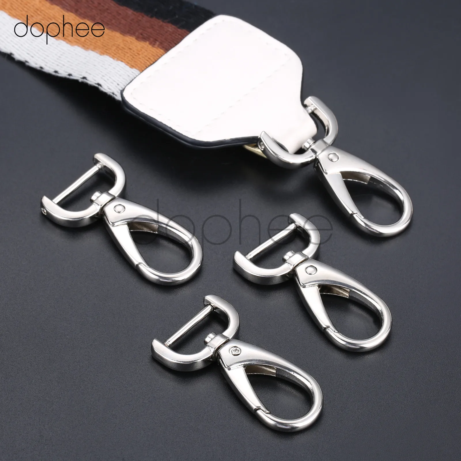 Silver Dophee 4 шт. Металлический Чемодан Сумка Собаки застежки пряжки сумки цепи для подвижных винтов крючки DIY Швейные аксессуары для ключей - Цвет: Silver
