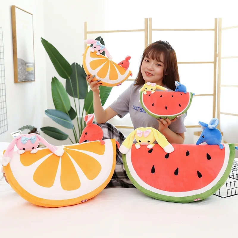 

Plush toy watermelon orange plush pillow cushion children accompanying sleeping doll