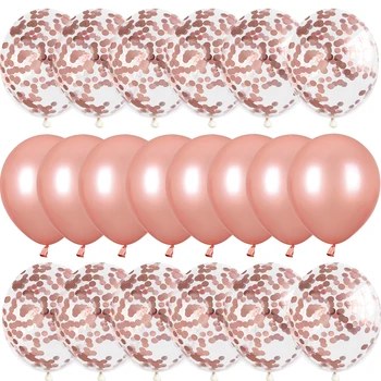 

20pcs/lot Rose Gold Confetti Latex Balloons Set Baby Shower Birthday Wedding Party Decorations Kids Toys Anniversary Globals