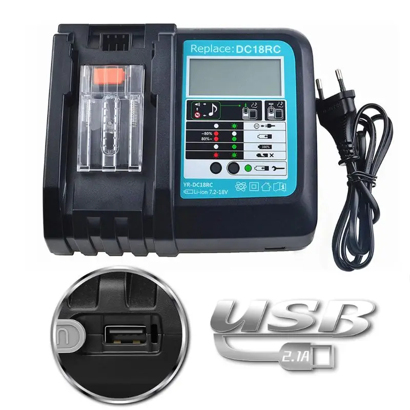 DC18RF 18V зарядное устройство 6.5A ток для альтернативной Makita Электроинструмент 72XD