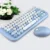 Wireless Bluetooth Keyboard Mouse Kit Steampunk 2 4G Wireless Mouse 1600DPI Position Retro Colorful 84 Round Keys Keyboard