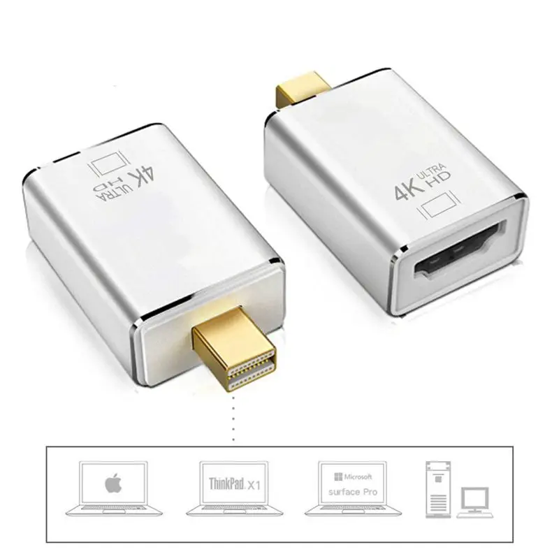 Mini Displayport(Thunderbolt 2,0) к Hdmi адаптер 4K Mini Dp к Hdmi конвертер для Macbook Air, Imac, Macbook Pro, Surface Pro 3