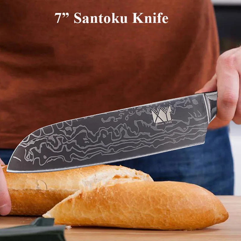 Кухонный нож 6 комплект ножей из нержавеющей стали цвет деревянная ручка утилита