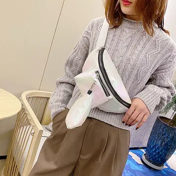 

2PCs Fanny Pack Women's Belt Bag Unisex Double Zipper Bags Leather Crossbody Man Purse Waist Bag Chest Phone Pouch rinonera