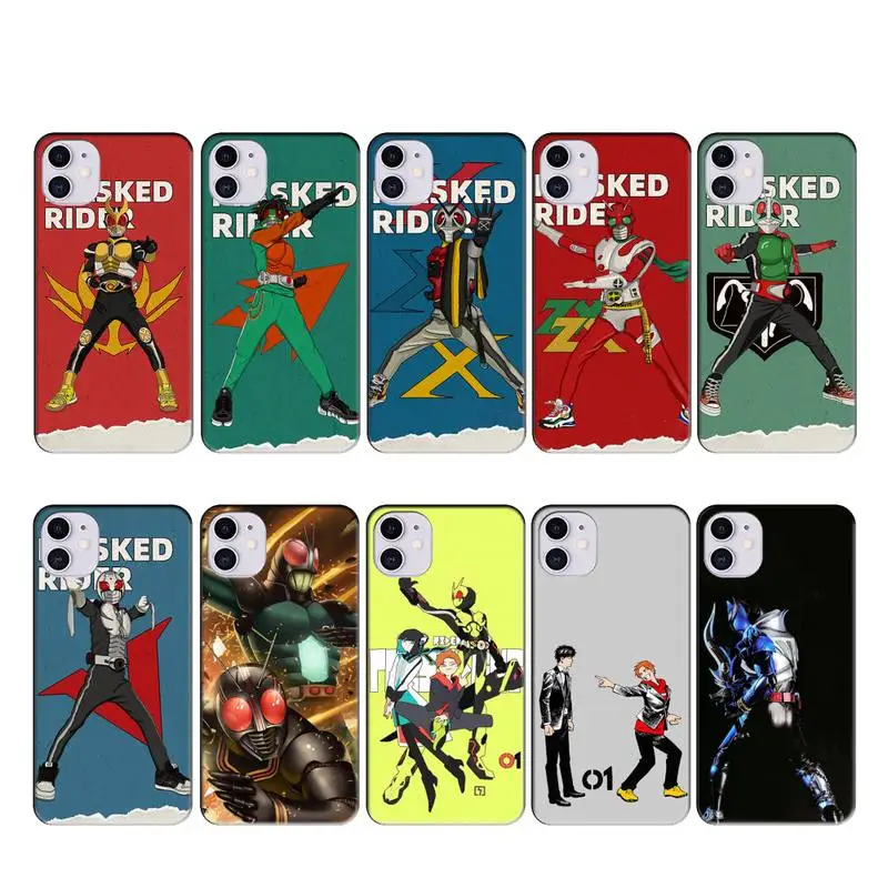 

Case Coque Fundas for Iphone SE 2020 11 PRO MAX X XS XR 4S 5S 6S 7 8 PLUS Cases Cover Masked Rider Accessories Anime Green