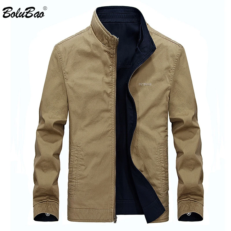 

BOLUBAO New Men's Jackets Solid Color Simple Bomber Coat Male Jacket Standing Collar Fashion Street Men Casual Jackets