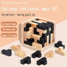 

Modou 54t Wooden Cube Puzzle Toy Ming Luban Interlocking Educational Toy For Children Kid Brain Teaser Early Learning Toy Gift