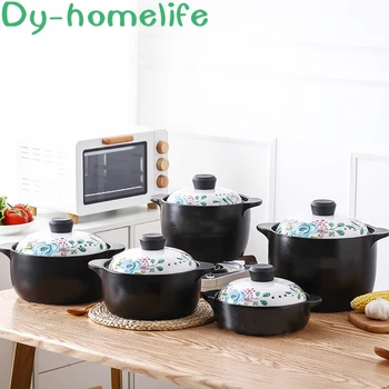

Ceramic Casserole Japanese Multi-size Hand-painted Soup Pot Stew Pot Heat-resistant Open Flame Home Kitchen Supplies