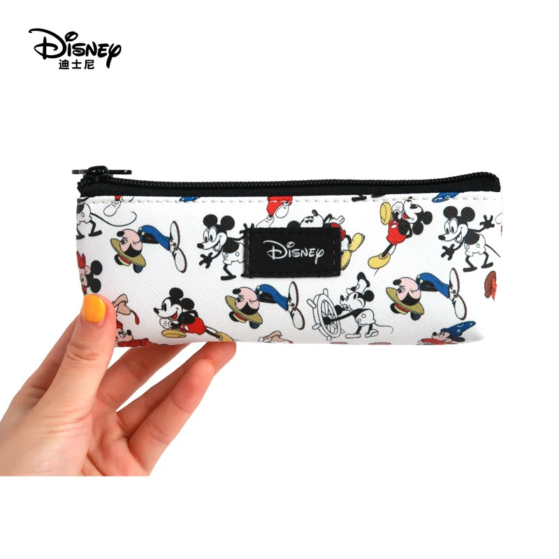 Disney bolsa de lápices de Mickey Mouse, suministros escolares bonitos, estuche de bolígrafo para bolígrafo PU, regalo de Navidad, colegios y oficinas|Bolsas para lápices| - AliExpress