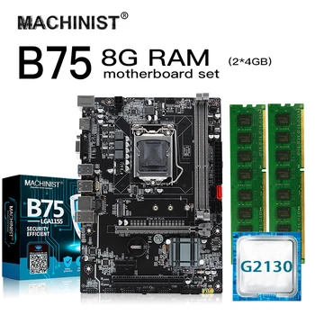 

B75 LGA 1155 desktop motherboard set kit with Intel G2130 processor 8G(2*4G) DDR3 RAM memory Micro-ATX pci-e 3.0 M.2 NVME