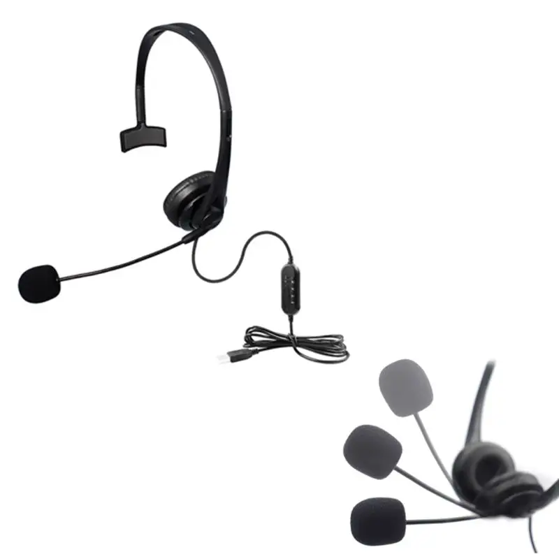 USB Noise Cancelling Microphone Wired Headset With Microphone Call Centre Office PC Headphones