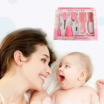 

10Pcs/Set Baby Nail Care Kids Hair Health Care Thermometer Nose Cleaner Toothbrush Safety Tools Newborn Grooming Brush Kit 2020