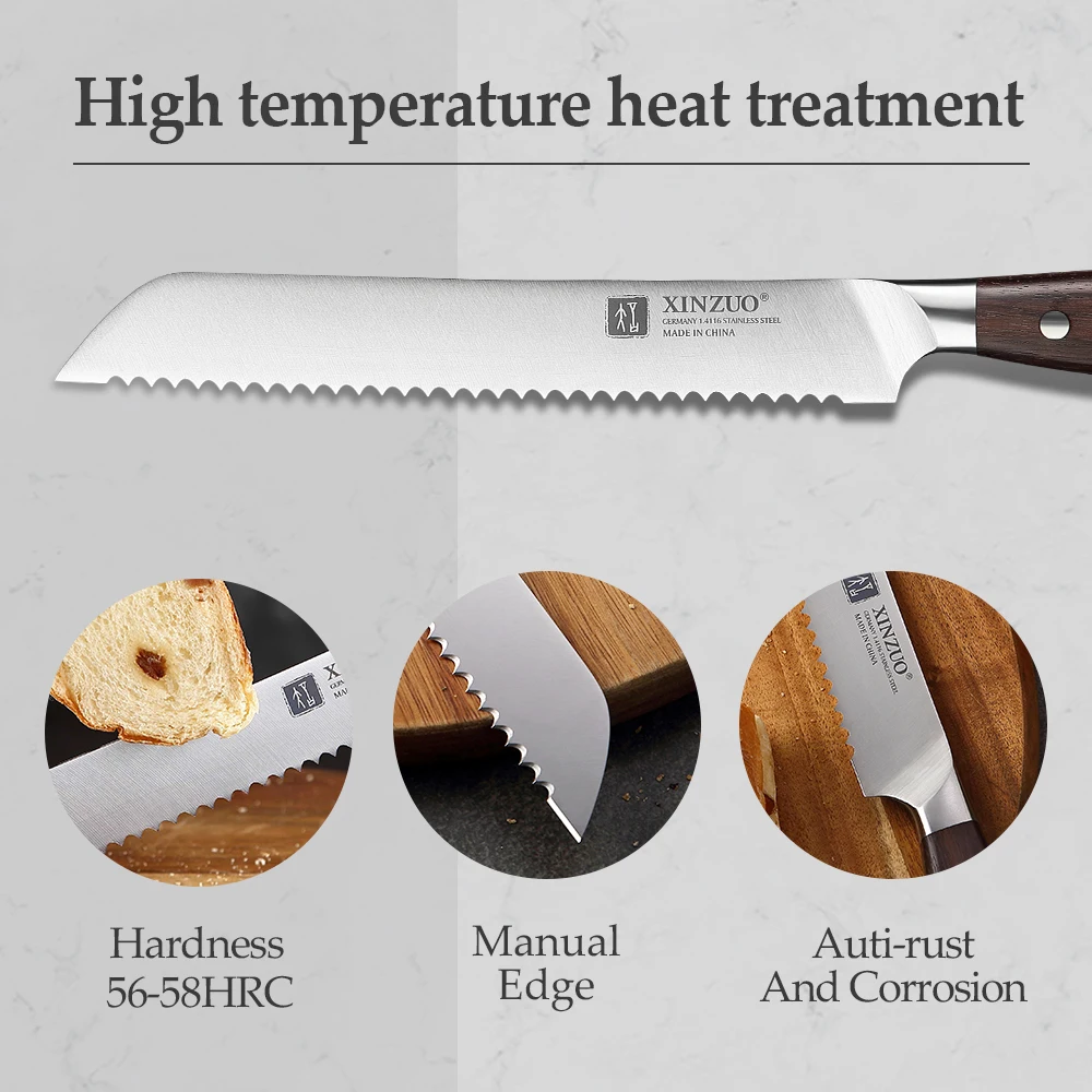Kitchen Knives 6 PCS Kitchen Knife Set Utility Cleaver Chef Bread Fruit Santoku Knives Stainless Steel