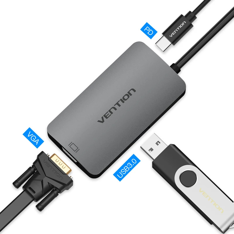 Vention USB C HDMI 4K USB 3,1 type C на HDMI переходник с внутренней резьбой для VGA кабель huawei mate 10 usb type-c HDMI адаптер - Цвет: CGJ