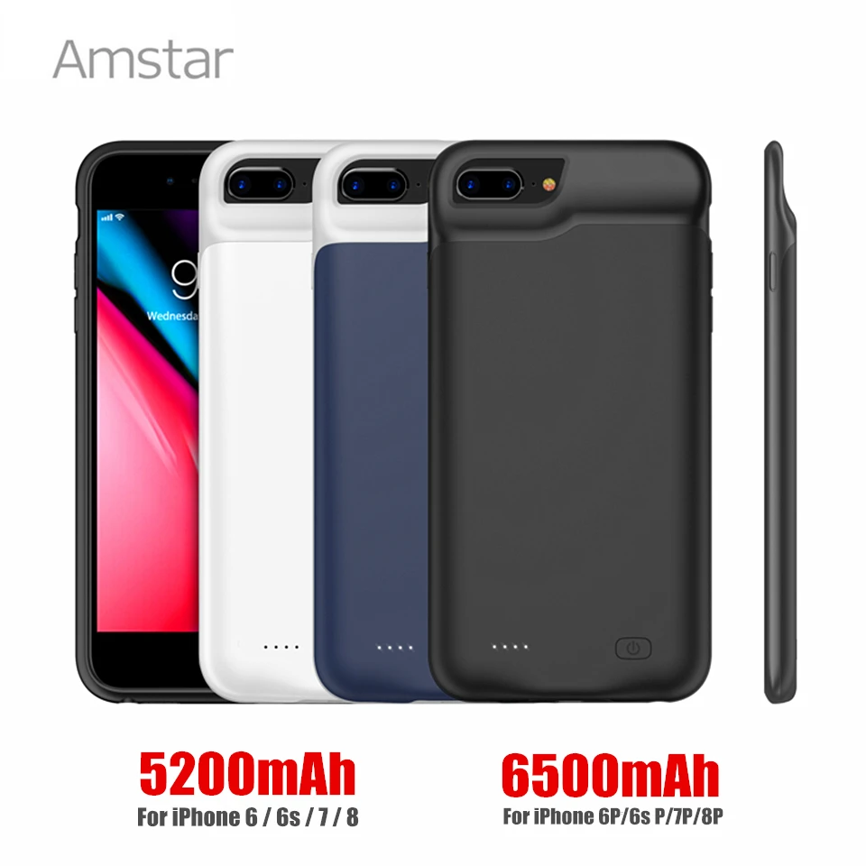 Amstar портативный аккумулятор для зарядки батареи Чехлы iPhone 6 6S 7 8 плюс Power bank