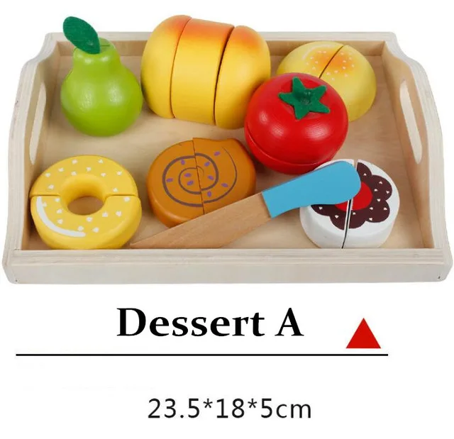 wooden cuttable play food