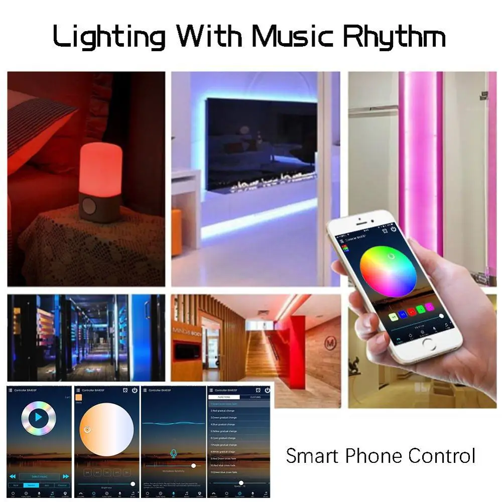 4Pin LED Strip Light Flexible RGB Tape LED Light Controller For Apple HomeKit APP 24Key Controller Adapter DC5-25V Voice Control