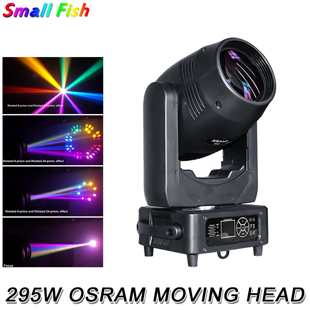 

295W Neolux Lamp Beam Spot 24 Prism Profession Gobo Moving Head Light Rotated DJ Disco Party Stage Show Lighting DMX512 Control