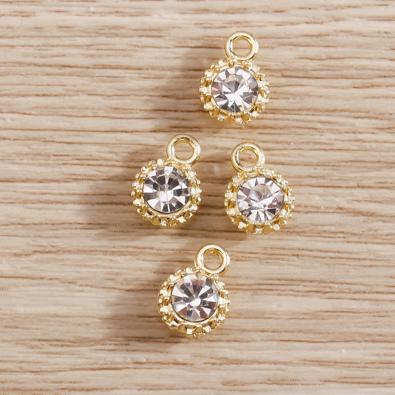 8 Stück 4 x 7 mm glänzende Kristall-Mini-Charms-Anhänger für die Herstellung von Halsketten, Ohrringen, Armbändern, handgefertigten Schmuck, Basteldekorationen – Detail 5
