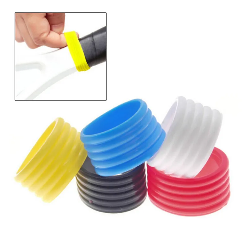 5 Pcs/pack Practical Tennis Racket Handles Stretchy Rubber Ring Durable Silicone Tennis Racket Grip Ring Overgrip Ring Protector