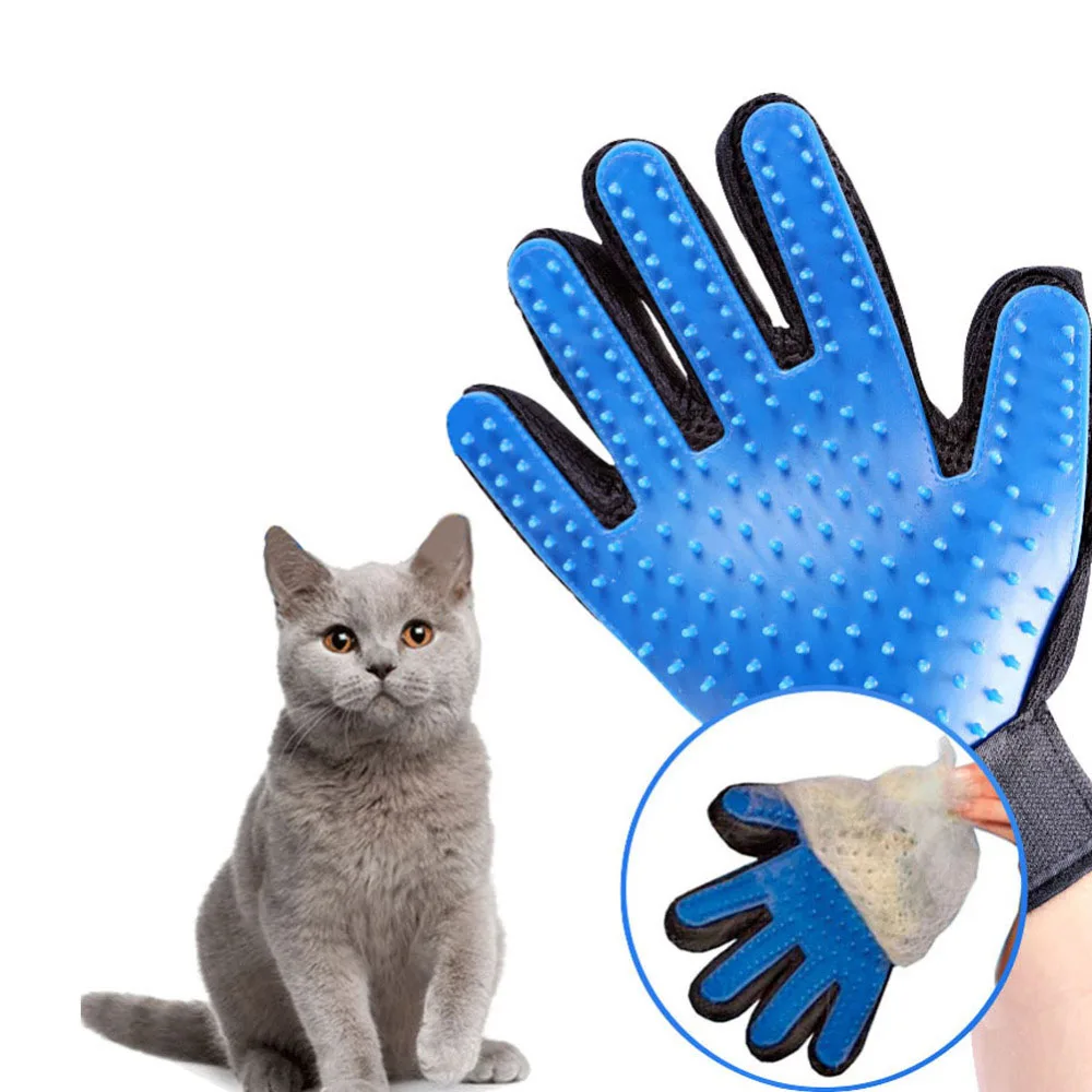 Guante de aseo para mascotas, guante de lana para perros, cepillo de pelo para mascotas, peine para limpieza de Gato, guante de masaje para animales