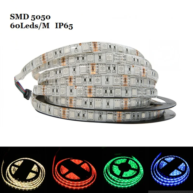 

5M 60 LED Strip Light DC12V Ribbon Tape Brighter SMD5050 IP65 Waterproof Cold White/Warm White/RGB/Red/Green/blue/Yellow