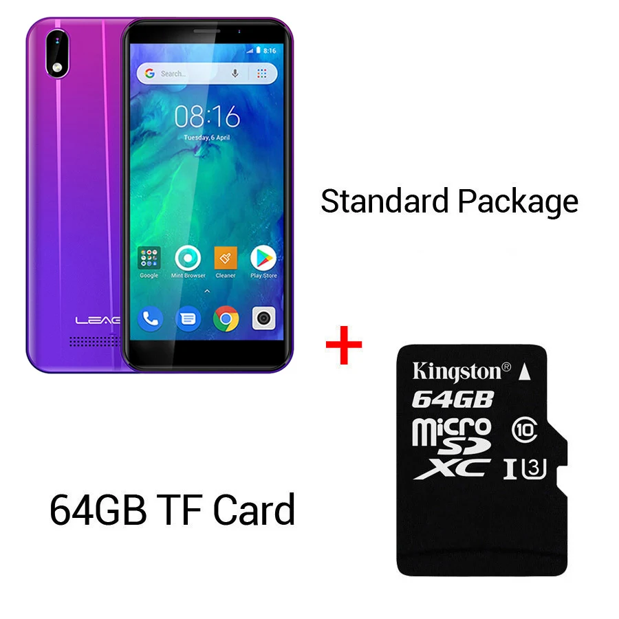 LEAGOO Z10 Android мобильный телефон 5," 18:9 полный экран 1 Гб ОЗУ 8 Гб ПЗУ MT6580 четырехъядерный 2000 мАч 5 Мп камера Две sim-карты 3G Sma - Цвет: twilight n TF 64G