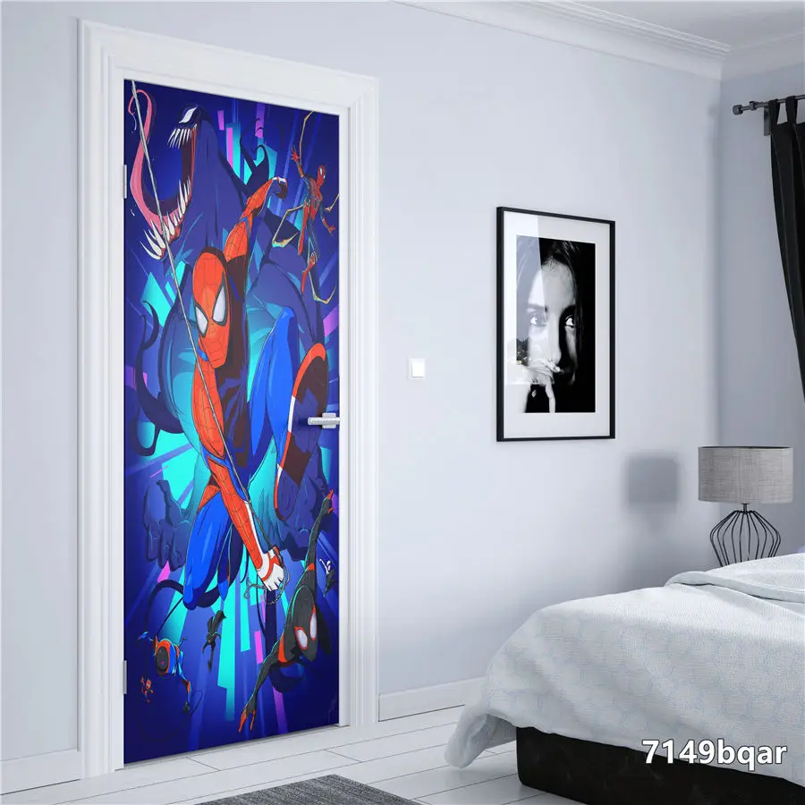 Supereroi marvel spiderman carta da parati autoadesiva porta murale vinile  rimovibile decorazioni per la casa decalcomania di arte adesivi per porte  adesivi murali - AliExpress, image size:900x900