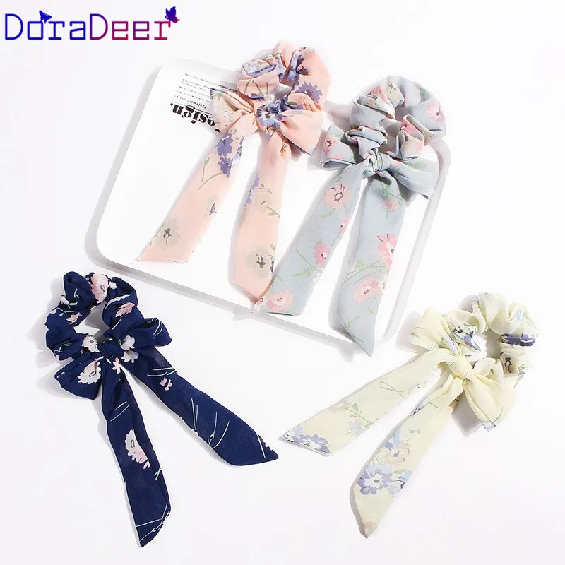 

DoraDeer New Floral Hair Bands Elegant Women Scrunchie Women Bandanas Girls Ponytail Holder Hair Band Headbands Hair Accessories