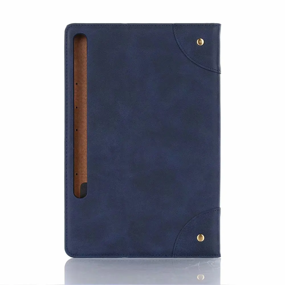 Кожаный чехол для планшета для samsung Galaxy Tab S6, T860, T865, SM-T860, SM-T865, 10,5 дюйма, дюйма, смарт-чехол+ ручка - Цвет: Dark blue