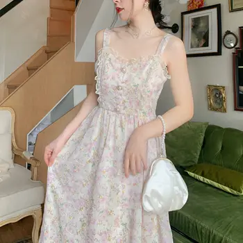 Cute Summer Print Floral Vintage Long Dress 6