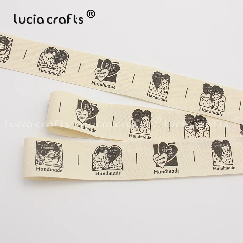 27mm Lucia ремесла мульти размер "Hand made" дизайн печатных хлопчатобумажные ленты Ткань DIY отделка Швейные этикетки ручной работы аксессуары Q0401 - Цвет: 27mm