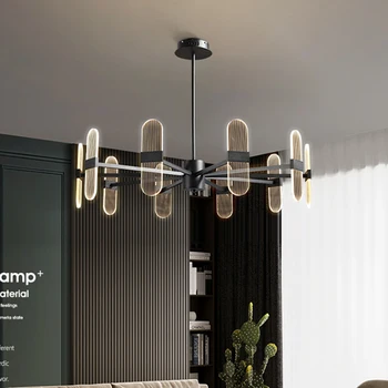 

Hot FANPINFANDO Modern led chandelier for living room bedroom kitchen loft chandeliers indoor lighting Black suspension lamps