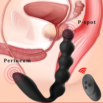 Dual Motors Anal Beads Butt Plug Vibrator For Men Male Masturbator Prostate Massager anus Dildo Adult Sex toys for Women Gays 2