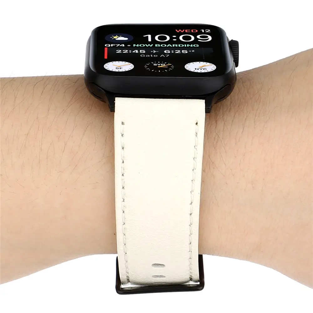 Ремешок для Apple Watch, ремешок из натуральной кожи, серия 1, 2, 3, 4, 5 iwatch, 42 мм, 38 мм, 44 мм, 40 мм, браслет pulseira correa