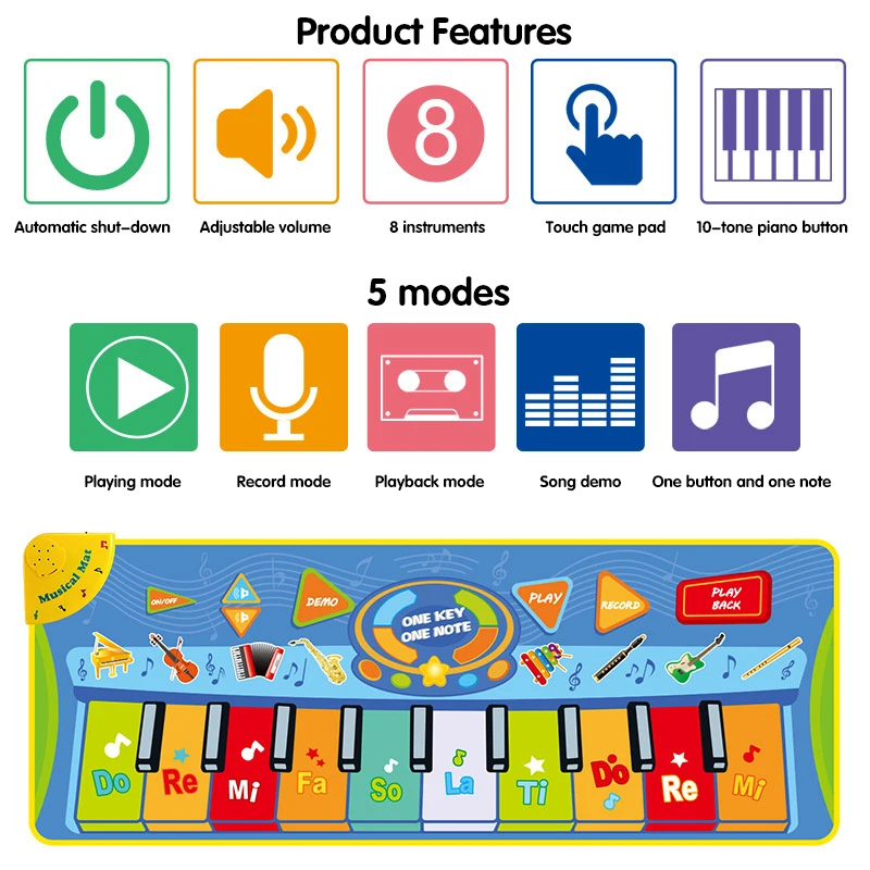Детское многофункциональное музыкальное одеяло коврик для пианино для детского танца коврик игрушки Детская образовательная игра коврики рождественские подарки