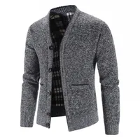 Nowe swetry płaszcze męskie zimowe grubsze sweter dziergany swetry Slim Fit męskie dzianiny ciepłe swetry, kurtki męskie dzianinowa odzież 5