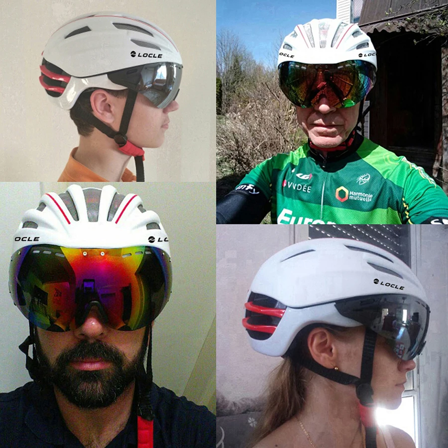 Велосипедный шлем LOCLE очки с сеткой от насекомых дорожный горный MTB велосипедный