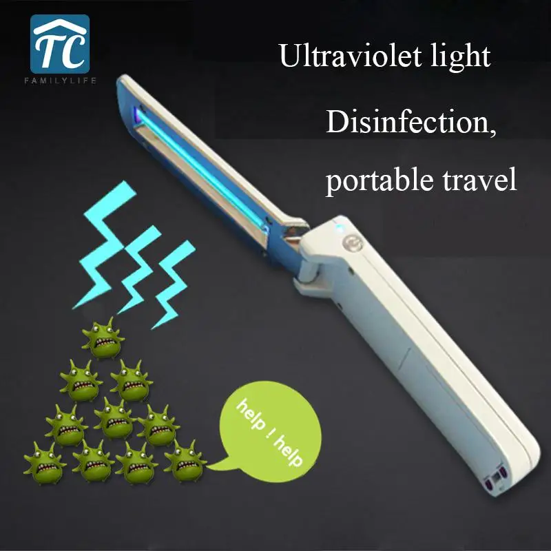 

Ultraviolet Disinfection Lamp Portable UV Sterilizer UVC Sterilization Light Ultra Violet Handheld USB Folding Germicidal Lamp