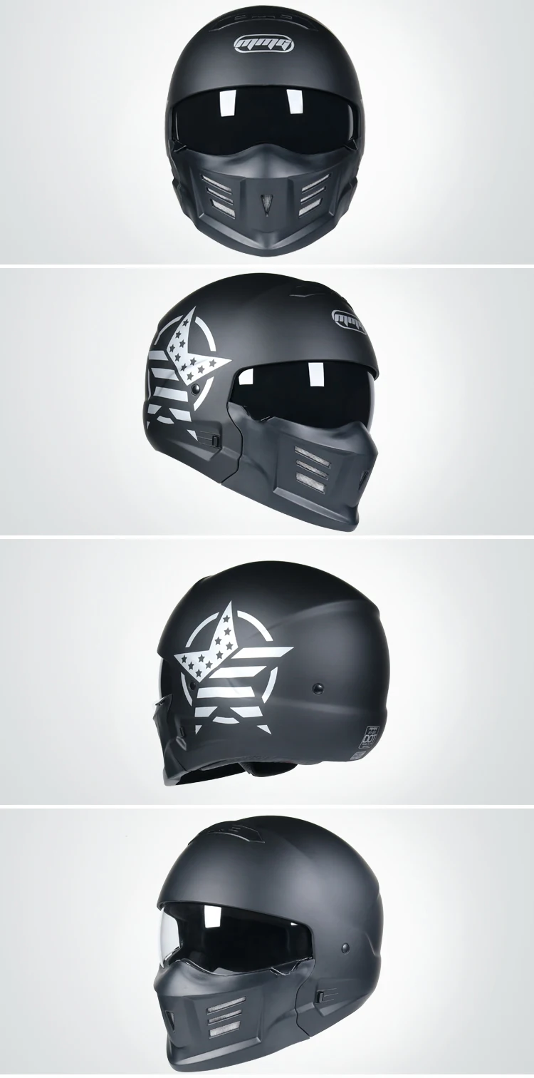 Последний модульный мотоциклетный шлем в стиле ретро capacete индивидуальная комбинация полный шлем локомотив половина шлем