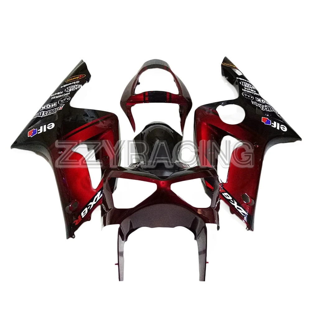 

Complete Fairings Kits for Kawasaki ZX6R 2003 2004 Year ZX-6R 03 04 ABS Plastic Motorcycle Bodywork Black Red Panels Kits