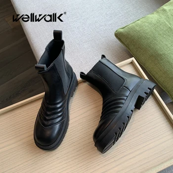 

Ankle Boots For Women's Chelsea Platform Boots Women Winter Shoes Round Toe Female Slip On Booties 2020 Brand New Style