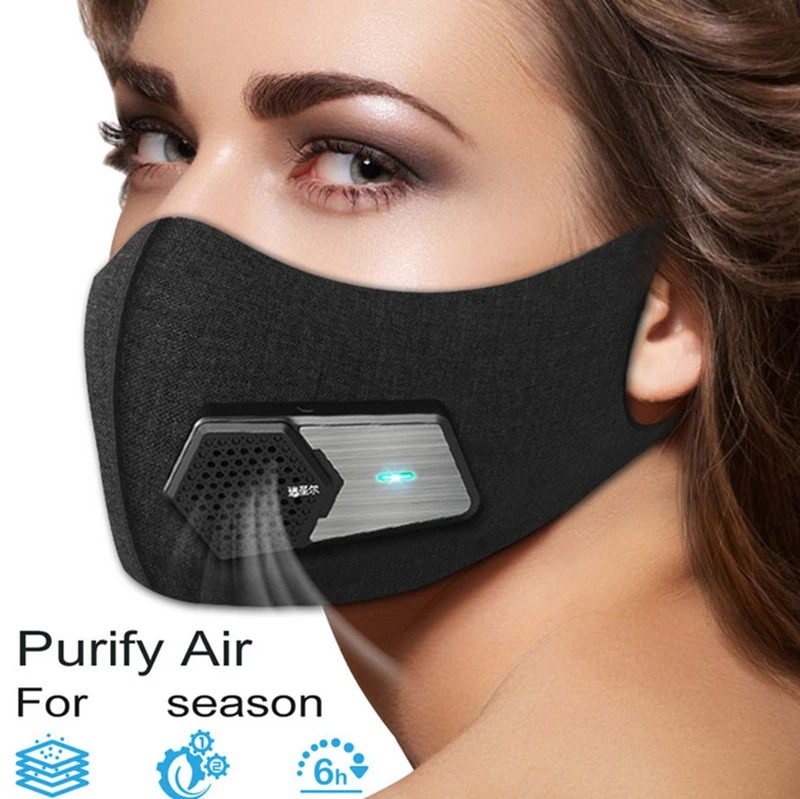Fashion Black Mouth Mask Anti Dust 2.0 Half Pm2.5 Purification Air Face Electric Masks For Pollution Pollen Adult Korean Style | Красота и