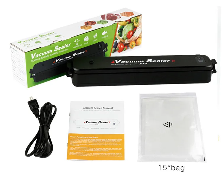 Vacuum Sealer Mini Household Kitchen Food Packaging Machine With 15pcs Bags Film Sealer Vacuum Packer 100-240V Automatic Fast (1)