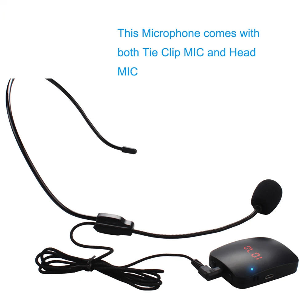 FM Micro sans Fil Headset Portable Radio Microphone mic pour Guide Touristique conférence et karaoké 