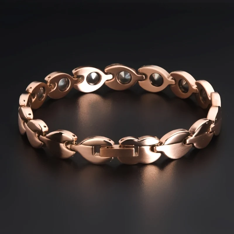 38 Women Energy Magnetic Therapy Bracelet 316L Stainless Steel Elegant Jewelry and Biomagnetic Carpal Tunnel Relief Bracelet