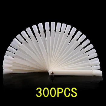 

300pcs Fan Style Clear Natural False Nails Practice Display UV Gel Sticks Polish Display Acrylic Tips Manicure Tools 20#925