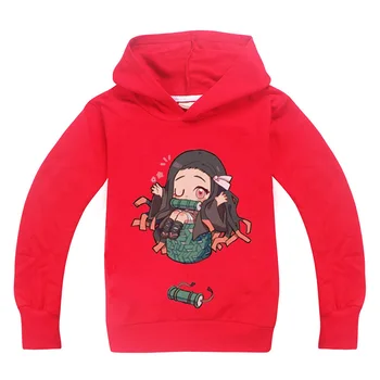

Kawaii Kimetsu No Yaiba baby boy clothes Cute Hoodies Japanese Anime Cartoon Kids Top Demon Slayer Graphic Boys Girl Sweatshirt