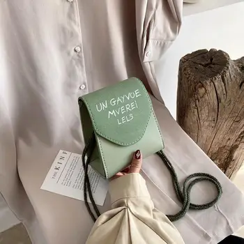 

PinShang Lady PU Leather Small Square Bag Retro Matte Letter Envelope Satchel Single Shoulder Bag